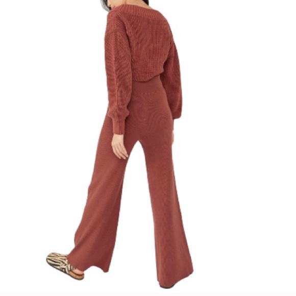 NWT Free People Emile Sweater Set in Cherry Cola - Picture 2 of 6